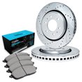 thumbnail image 1 of R1 Concepts Rear Brake Kit Fits 2005-2022 Nissan Frontier; 2005-2015 Nissan Xterra; 2009-2012 Suzuki Equator| Ceramic Brake Pads and Drilled Slotted Brake Rotors| 11.3" Rear, 1 of 7