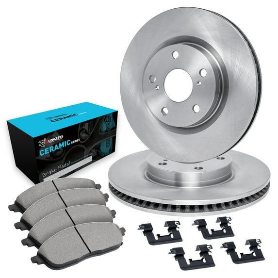 R1 Concepts Rear Brakes and Rotors| Hardware Included| Rear Ceramic Brake Pads and Rotors Kit| Fits 2002-2005 BMW 745i, 745Li; 2004-2005 BMW 760i; 2003-2005 BMW 760Li