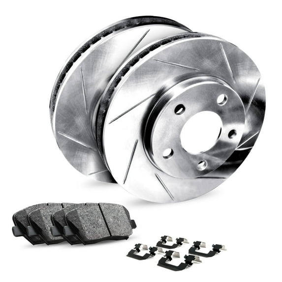 R1 Concepts Rear Brakes and Rotors Kit |Rear Brake Pads| Brake Rotors and Pads| Ceramic Brake Pads and Rotors |Hardware Kit |fits 2007-2013 Mitsubishi Outlander, 2009-2015 Mitsubishi Lancer