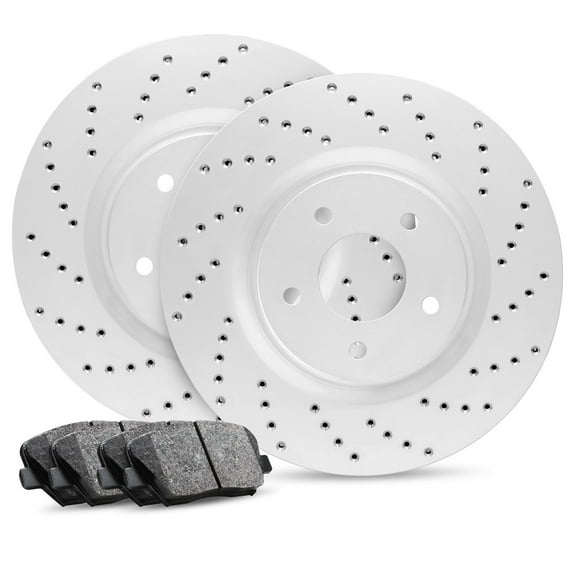 R1 Concepts Rear Brakes and Rotors Kit |Rear Brake Pads| Brake Rotors and Pads| Ceramic Brake Pads and Rotors |fits 1992-2000 Lexus GS300, SC300, SC400, Toyota Supra