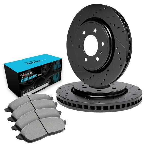 R1 Concepts Rear Brakes and Rotors Kit |Rear Brake Pads| Brake Rotors and Pads| Ceramic Brake Pads and Rotors |fits 2002-2006 Ford Expedition, 2002-2006 Lincoln Navigator