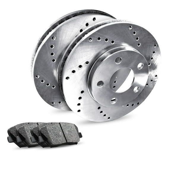 R1 Concepts Rear Brakes and Rotors Kit |Rear Brake Pads| Brake Rotors and Pads| Ceramic Brake Pads and Rotors |fits 2010-2016 Lexus LS600h, 2010-2017 Lexus LS460