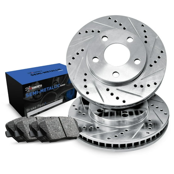 R1 Concepts Rear Brakes and Rotors Kit |Rear Brake Pads| Brake Rotors and Pads| Semi Metallic Brake Pads and Rotors |fits 2003 Ford Explorer Sport, 2003-2005 Ford Explorer Sport Trac
