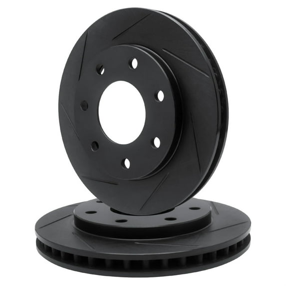 R1 Concepts Slotted Black Disc Brake Rotor Set WCPN1-54218