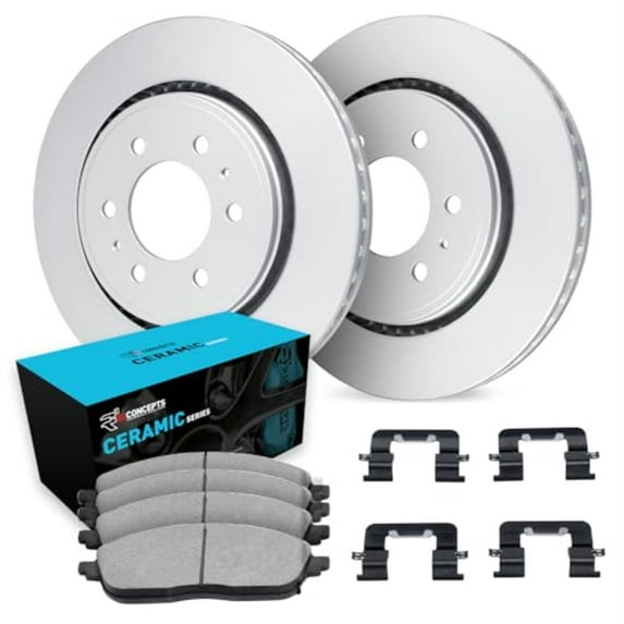 R1 Concepts Carbon Coated Disc Brake Rotor Set with Ceramic Pads and Hardware WDWH1-46025