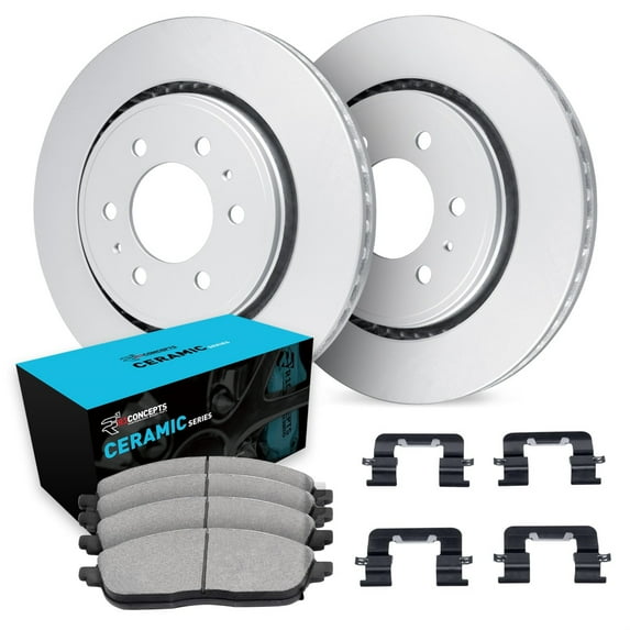 R1 Concepts Carbon Coated Disc Brake Rotor Set with Ceramic Pads and Hardware WDWH1-48049