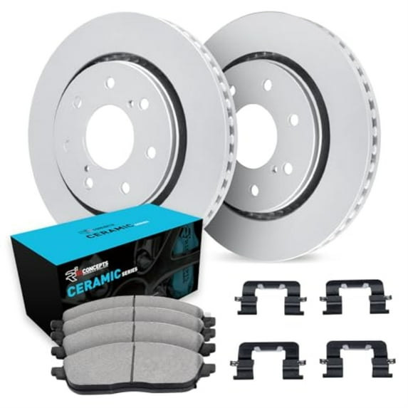 R1 Concepts Carbon Coated Disc Brake Rotor Set with Ceramic Pads and Hardware WDWH1-54120