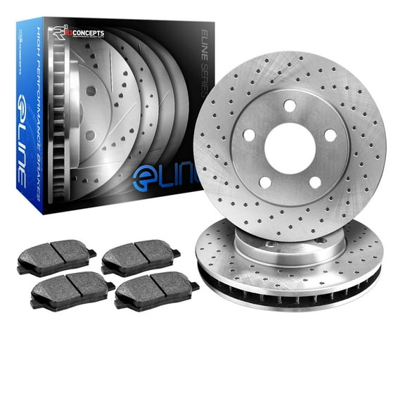 R1 Concepts Rear Brakes and Rotors Kit |Rear Brake Pads| Brake Rotors and Pads| Ceramic Brake Pads and Rotors |fits 2009 Hyundai Genesis