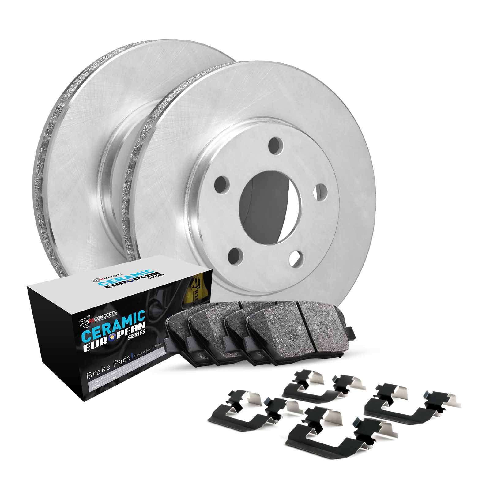 R1 Concepts Rear Brakes and Rotors Kit |Rear Brake Pads| Brake Rotors and Pads| Euro Ceramic Brake Pads and Rotors| Hardware Kit WFTH1-74115