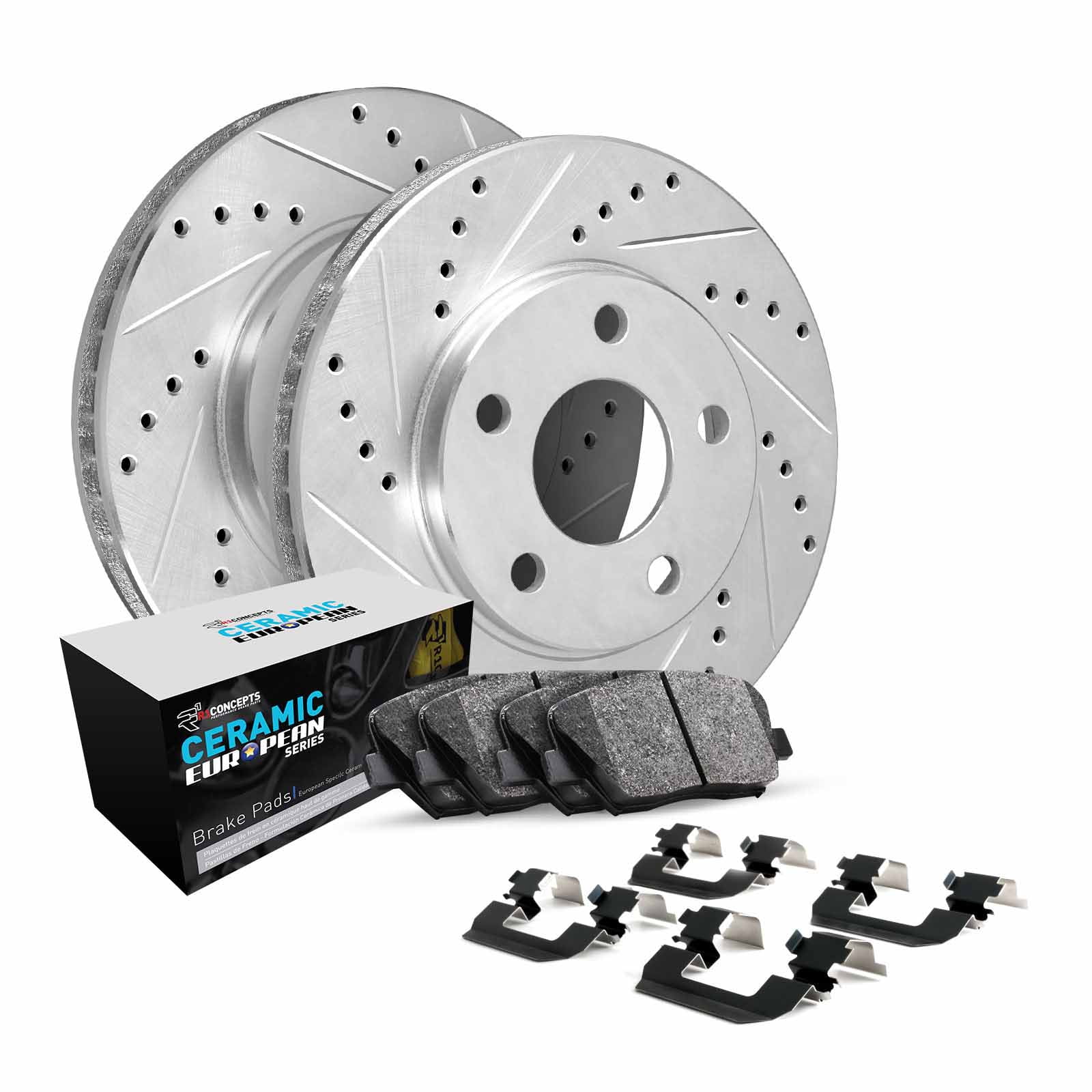 R1 Concepts Rear Brakes and Rotors Kit |Rear Brake Pads| Brake Rotors and Pads| Euro Ceramic Brake Pads and Rotors| Hardware Kit WGTH1-31033