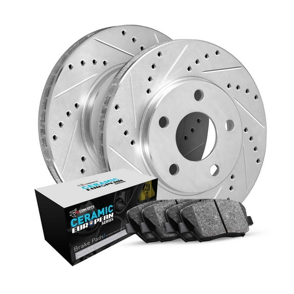R1 Concepts Rear Brakes and Rotors Kit |Rear Brake Pads| Brake Rotors and Pads| Euro Ceramic Brake Pads and Rotors WGTN1-80005