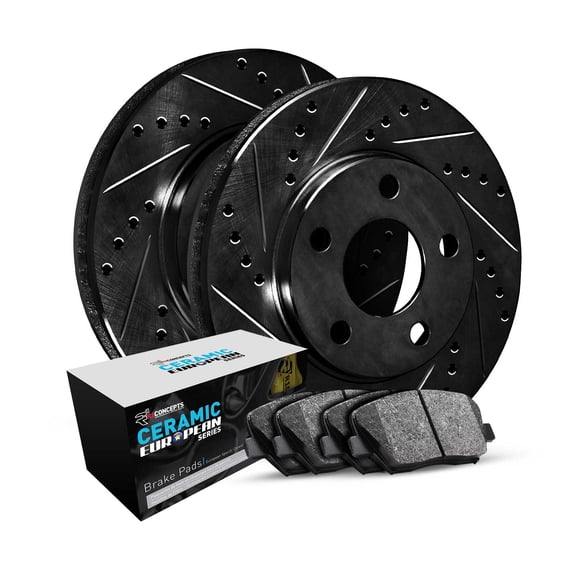 R1 Concepts Rear Brakes and Rotors Kit |Rear Brake Pads| Brake Rotors and Pads| Euro Ceramic Brake Pads and Rotors WHTN1-74012