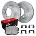 thumbnail image 1 of R1 Concepts Drilled and Slotted Carbon Coated Disc Brake Rotor Set with Optimum Oe Pads and Hardware WBUH1-48070, 1 of 3