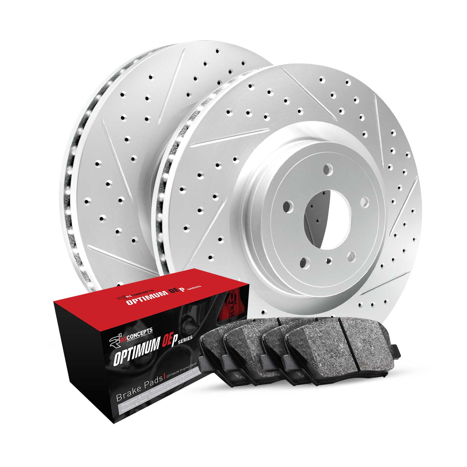 R1 Concepts Rear Brakes and Rotors Kit |Rear Brake Pads| Brake Rotors and Pads| Optimum OEp Brake Pads and Rotors WBUN1-72028
