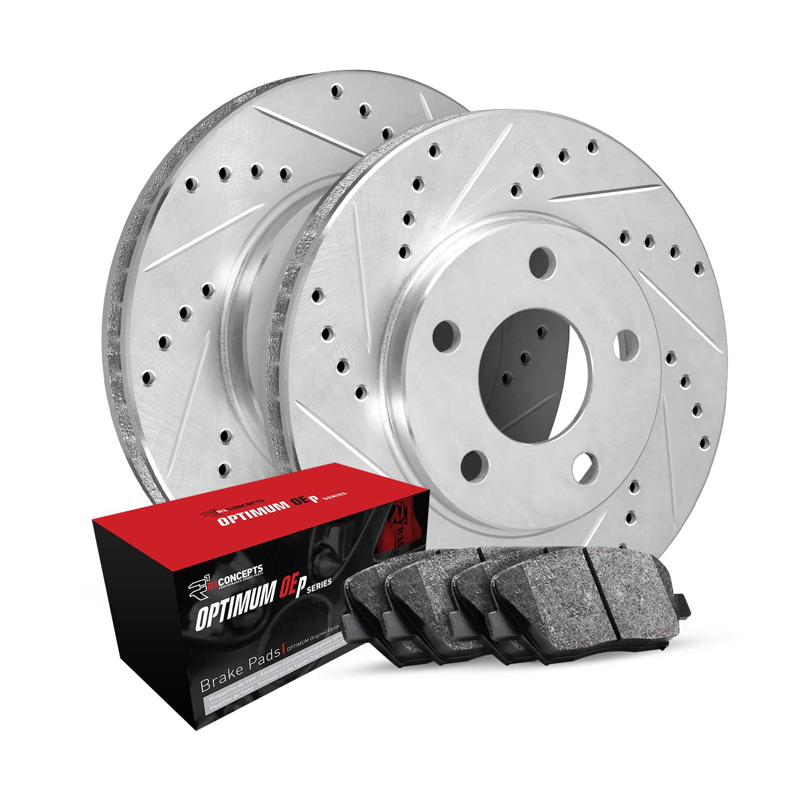 R1 Concepts Rear Brakes and Rotors Kit |Rear Brake Pads| Brake Rotors and Pads| Optimum OEp Brake Pads and Rotors WGUN1-27046