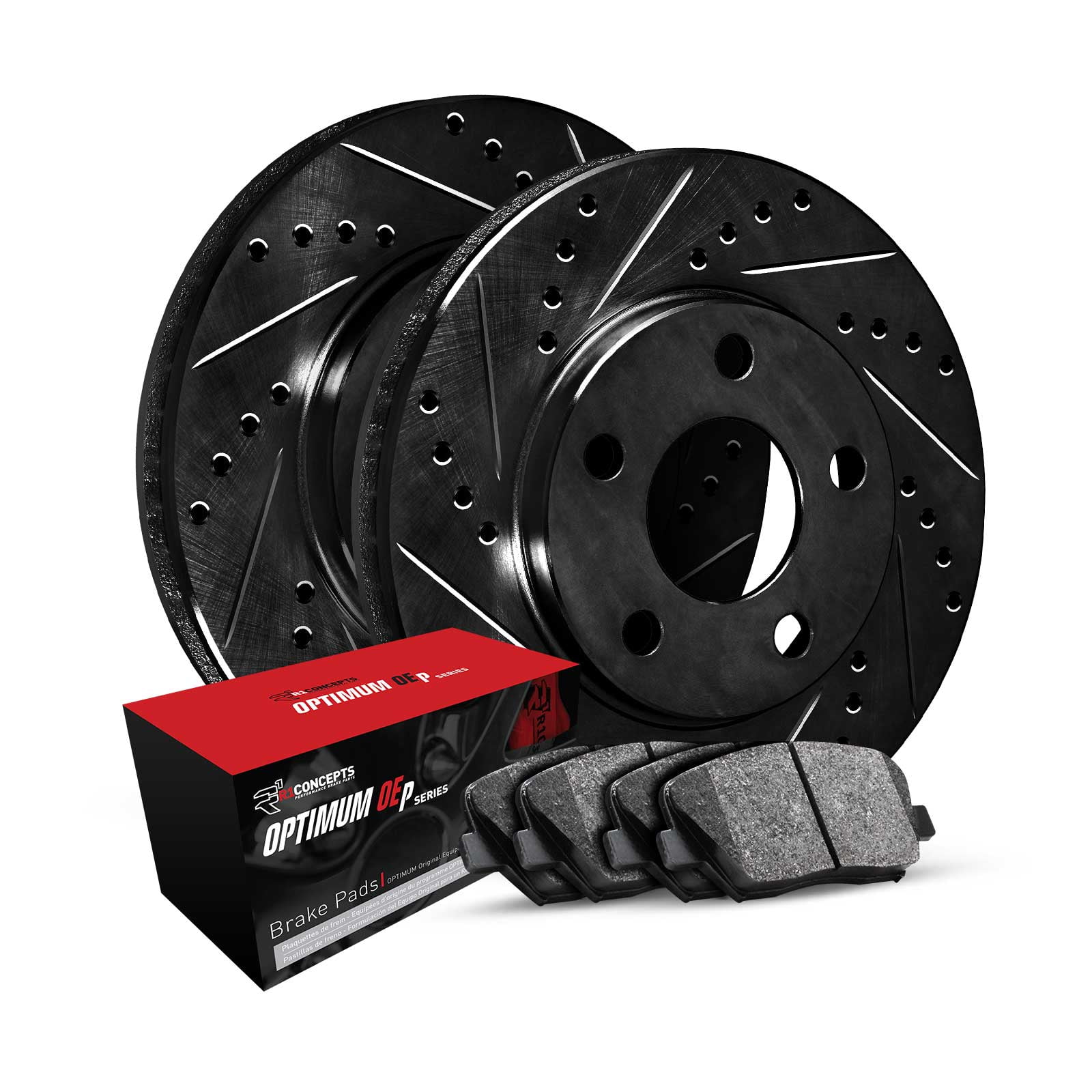 R1 Concepts Front Rear Brakes And Rotors Kit |Front Rear Brake Pads| Brake Rotors And Pads| Optimum OEp Brake Pads And Rotors WDUN2-76044