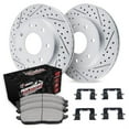 thumbnail image 1 of R1 Concepts Drilled and Slotted Carbon Coated Disc Brake Rotor Set with Off-Road/Tow Brake Pads and Hardware WBVH1-54050, 1 of 3
