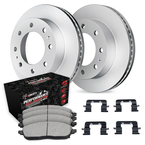 R1 Concepts Carbon Coated Disc Brake Rotor Set with Off-Road/Tow Brake Pads and Hardware WDVH1-48017