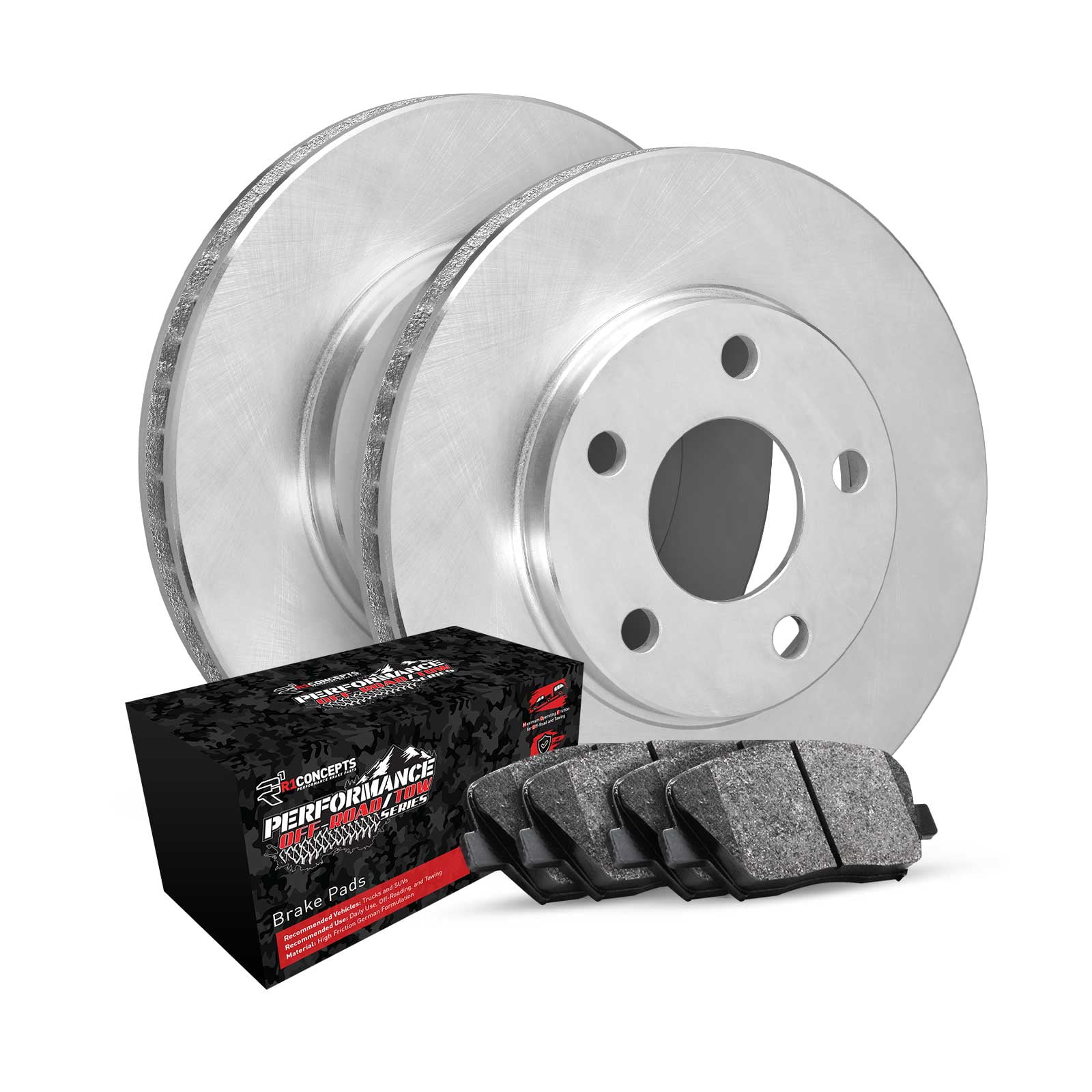 R1 Concepts Rear Brakes and Rotors Kit |Rear Brake Pads| Brake Rotors and Pads| Performance Off-Road Brake Pads and Rotors WFVN1-54188