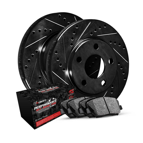 R1 Concepts Rear Brakes and Rotors Kit |Rear Brake Pads| Brake Rotors and Pads| Performance Off-Road Brake Pads and Rotors WHVN1-48046