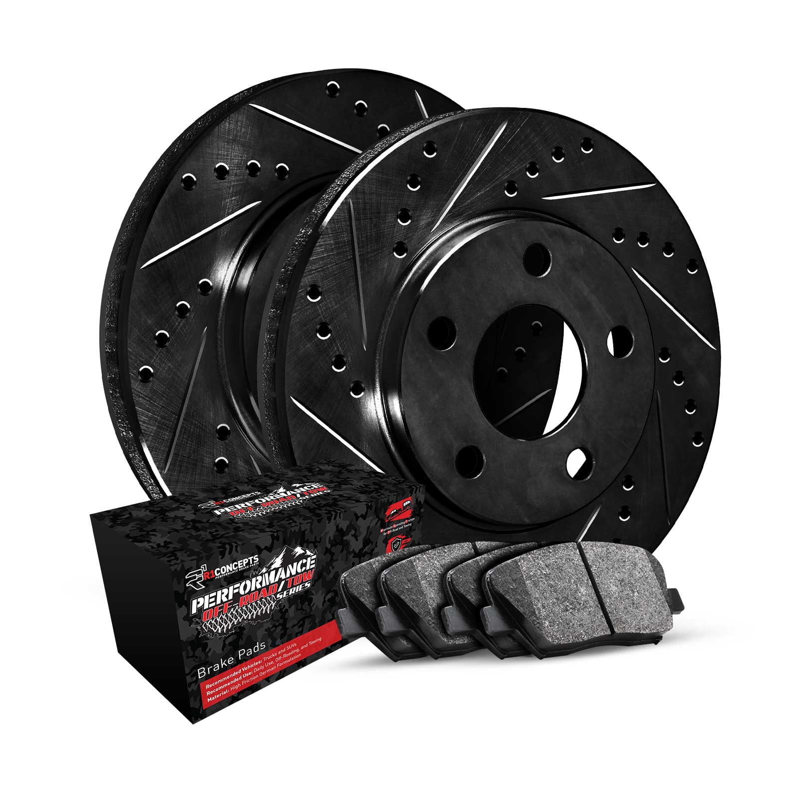 R1 Concepts Rear Brakes and Rotors Kit |Rear Brake Pads| Brake Rotors and Pads| Performance Off-Road Brake Pads and Rotors WHVN1-76017