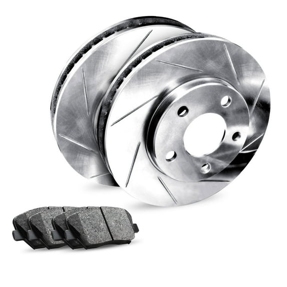 R1 Concepts Rear Brakes and Rotors Kit |Rear Brake Pads| Brake Rotors and Pads| Semi Metallic Brake Pads and Rotors |fits 1994 Hyundai Sonata