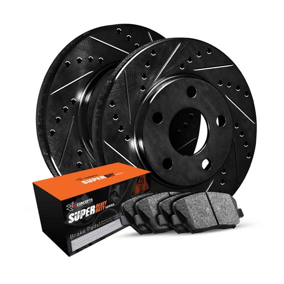 R1 Concepts Rear Brakes and Rotors Kit |Rear Brake Pads| Brake Rotors and Pads| Super Duty Brake Pads and Rotors WHXN1-48043
