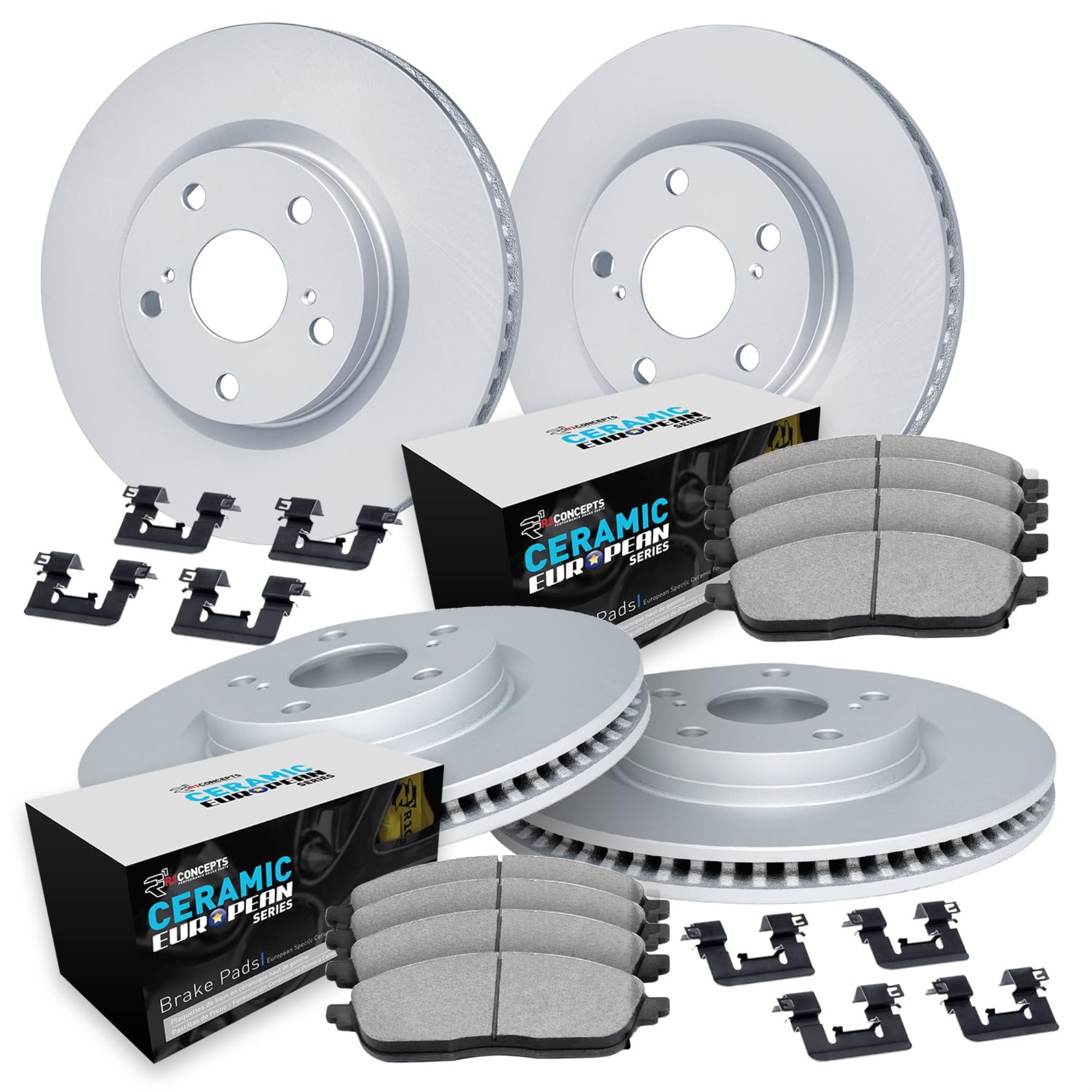 R1 Concepts Wdth2 11789 R1 Brake Rotors Carbon Coated W/ Euro Ceramic Pads & Fits select: 2020-2022 DODGE CHARGER SCAT PACK, 2019-2020 DODGE CHALLENGER R/T SCAT PACK