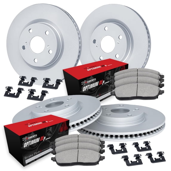 R1 Concepts Wduh2 80007 R1 Brake Rotors Carbon Coated W/ Optimum Oe Pads & Hdw Fits select: 2004-2008 MAZDA RX8