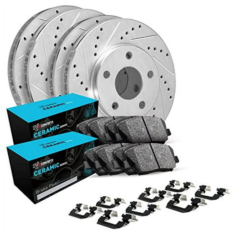 R1 Concepts Front Rear Brake Rotor Kit |Brake Rotors| Brake Disc |Drilled And Slotted WHPN2-73015