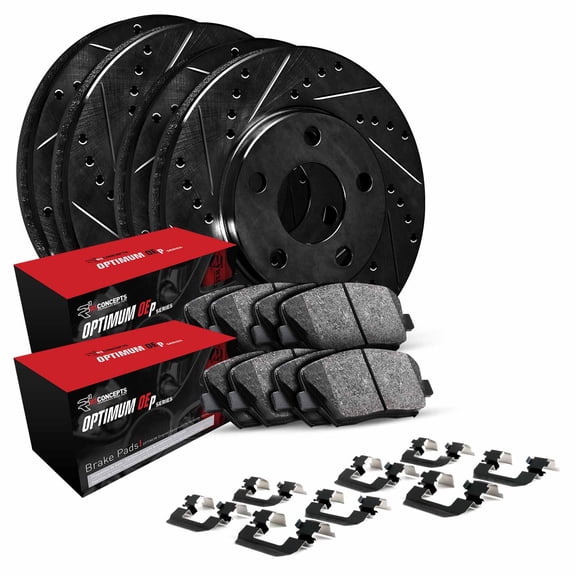 R1 Concepts Whuh2 67065 R1 Concepts Black Drilled Slotted Rotors With 5000 Oep Fits select: 2014-2015 NISSAN ROGUE SELECT