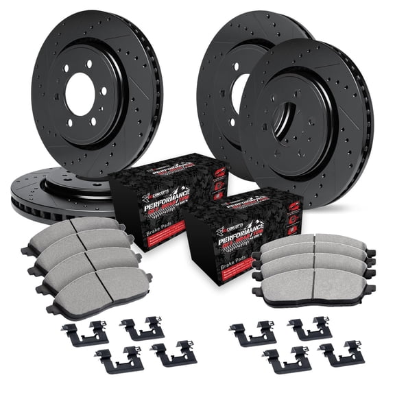 R1 Concepts Whvh2 76003 R1 Eline Series Brake Rotors D/S Black Perf Fits select: 2003-2009 TOYOTA 4RUNNER, 2003-2009 LEXUS GX