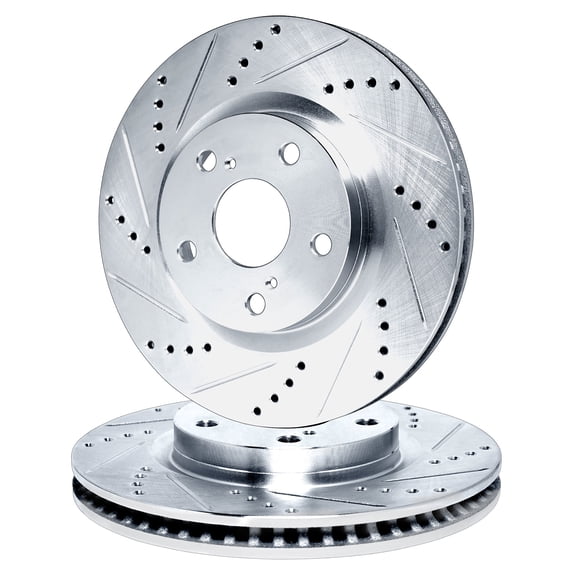 R1 Concepts Front Brake Rotors For 2004-2011 Mitsubishi Endeavor| Drilled Slotted Disc Brake Rotors| Brakes and Rotors Brakes and Rotors