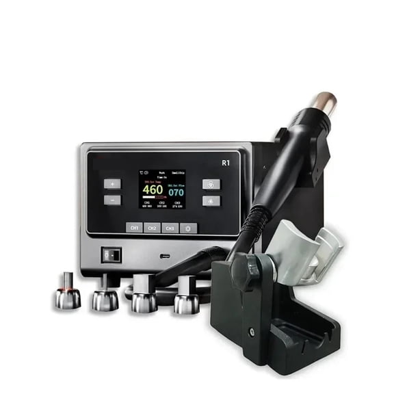R1 Pro 1000W Intelligent Hot Air Station, Digital BGA Rework Kit with 4 Nozzles ,Repair Gear
