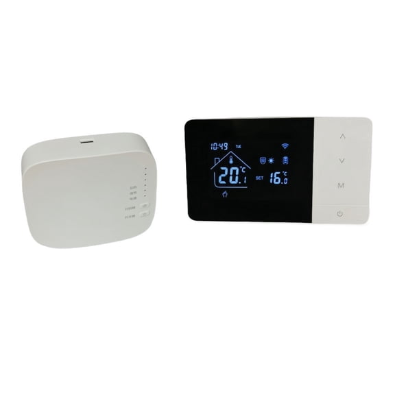 R11 Wall Mounted Boiler Wireless Thermostat with Large Screen, Smart Temperature Controller with Weekly Programmable Scheduling, ±1°C Accuracy, App Remote Control, White(Wireless)