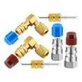 thumbnail image 1 of R12 to R134A AC Fitting Conversion Adapter Kit, Quick Coupler Valve A/C 90° Port Retrofit Adapter High/Low Pressure, 1 of 4
