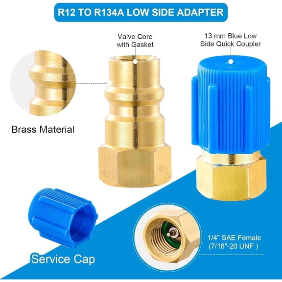 R12 to R134A Conversion Adapter with Retrofit Valve Kit, A/C Retrofit Valve Kit