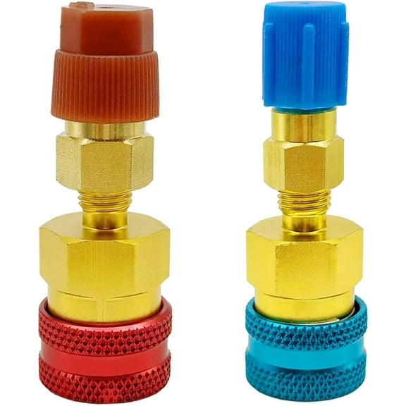 R1234YF Quick Couplers Adapters & AC Hose Fitting Connectors for R1234YF AC Refrigerant Charging-2PCS