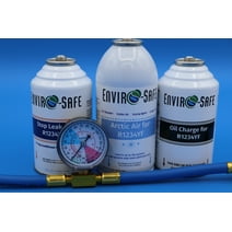 R1234YF Refrigerant Support A/C Kit -Stop Leak- Oil- Arctic Air - Charge Gauge, Automotive Refrigerant Support