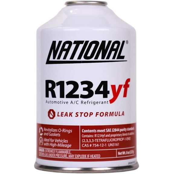 National Refrigerants R-1234yf with Leak Stop, Automotive A/C Recharge, Self-Sealing 8 oz Can