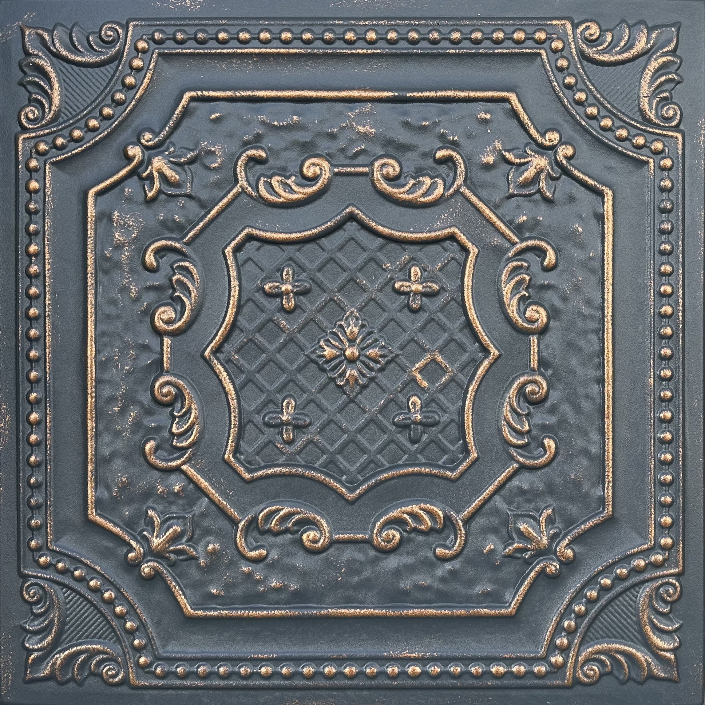 Charcoal Copper Polystyrene Glue-Up Ceiling Tile, 1.6 Ft. x 1.6 Ft.