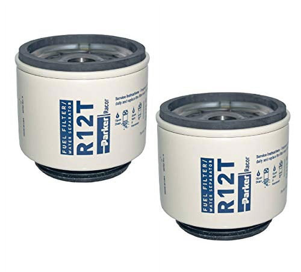 R12T Racor Fuel Filter Water Separator (Pack of 2) 10 Micron Aquabloc ...