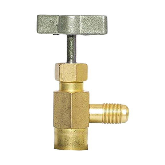 R134A Refrigerant Can Tap Valve, Brass Bottle Opener Adapter for AC System
