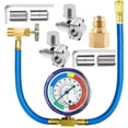 thumbnail image 1 of R134A Refrigerator Freon Recharge Hose Kit, R134A AC Charging Hose Gauge, Bullet Piercing Valve Hose Refrigerant Can Tap, Self-Sealing Adapter Compatible with Home AC Refrigerant System, 1 of 8