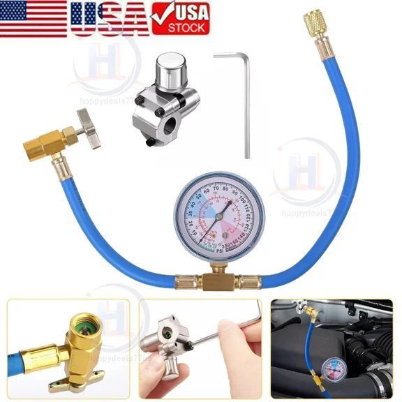 R134A Refrigerator Recharge Kit + Bpv31 Piercing Tap Valve For Home Refrigerator