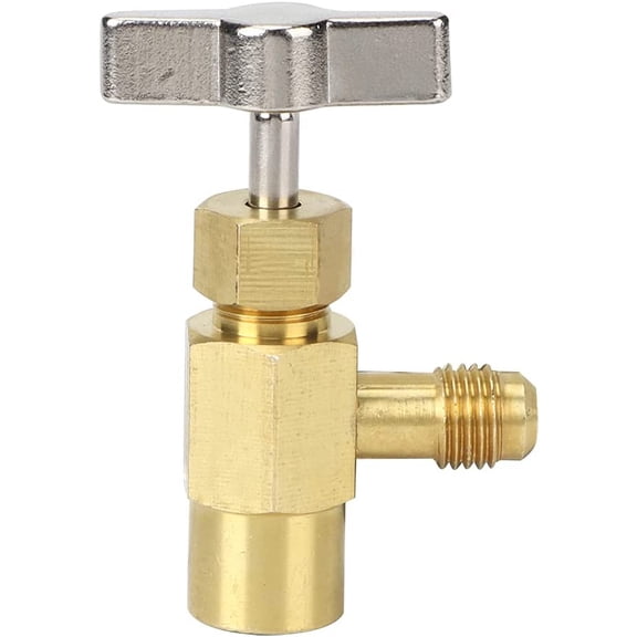 R134A Self-Sealing Can Tap, 1/2" ACME Female Thread Refrigerant Bottle Can Opener Valve, A/C Air Conditioning Tool