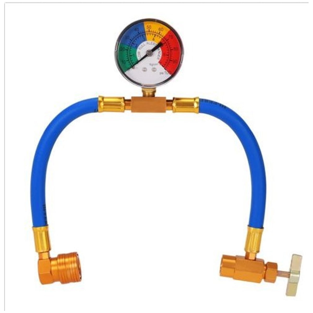 R134a AC Refrigerant Charging Hose With Gauge for Car - Blue (1pc)