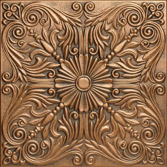 R139 - Spanish Silver Foam Glue-up Ceiling Tile in Antique Bronze (259.2 Sq.ft / Pack) - 96 Pieces