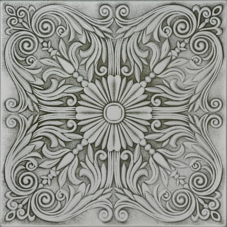 R139 - Spanish Silver Foam Glue-up Ceiling Tile in Moss Gray (129.6 Sq.ft / Pack) - 48 Pieces
