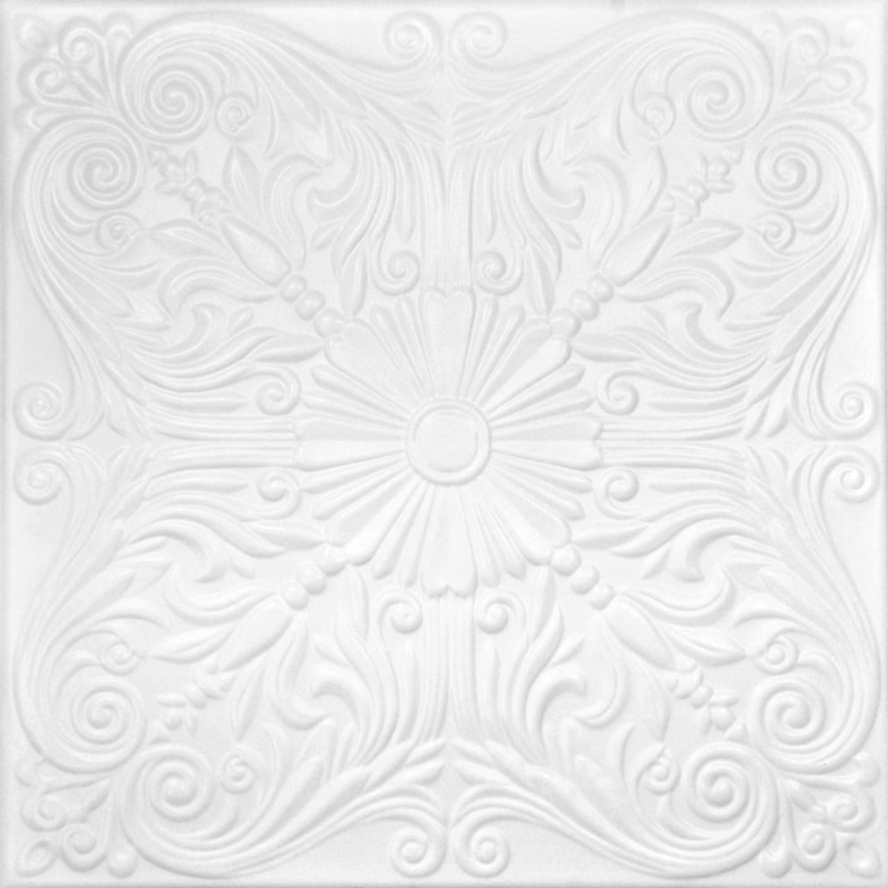 R139 Spanish Silver Foam Glueup Ceiling Tile in Ultra Pure White